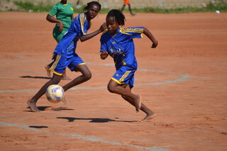 Young people at Laureus Sport for Good programme Futebol Da Forca, Mozambique